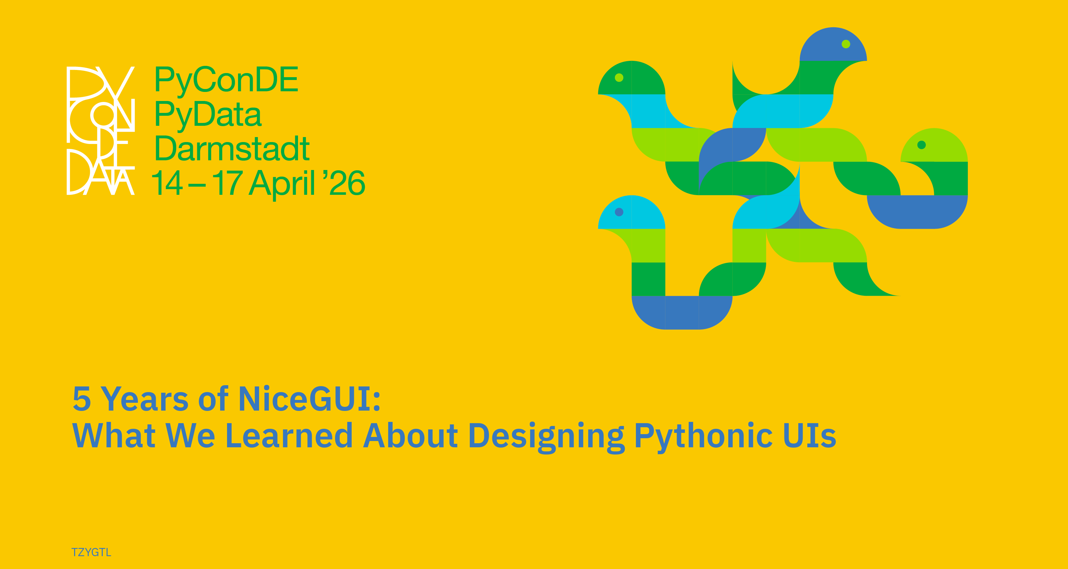 Social card for talk: 5 Years of NiceGUI: What We Learned About Designing Pythonic UIs
